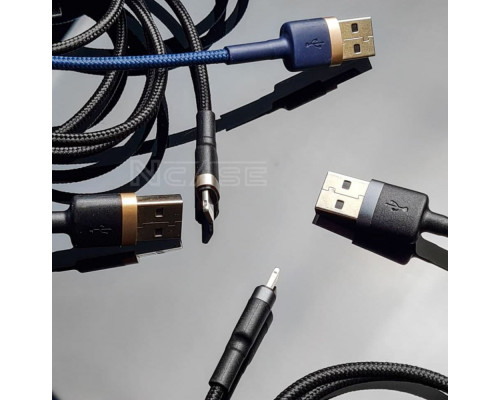 Кабель Baseus Cafule Lightning Cable 2A (3m) gold/black