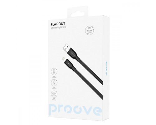 Кабель Proove Flat Out Lightning 2.4A (1m) white