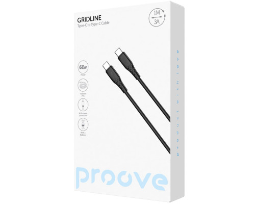 Кабель Proove GridLine Type-C to Type-C 60W (1m) black 2003000238808 6901112578880