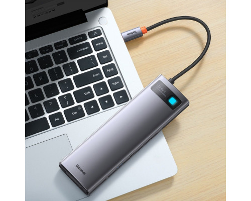 USB-Хаб Baseus Metal Gleam Series 12-in-1 (Type-C to HDMI+USB3.1*2+USB3.0*2+Type-C 3.1+PD+RJ45+SD/TF gray