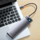 USB-Хаб Baseus Metal Gleam Series 12-in-1 (Type-C to HDMI+USB3.1*2+USB3.0*2+Type-C 3.1+PD+RJ45+SD/TF gray