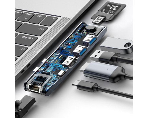 USB-Хаб Baseus Thunderbolt C 7-in-1 gray