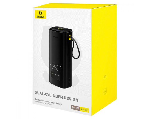 Автомобільний насос Baseus SuperMini Mega Series black 2003000211122 6932172657130