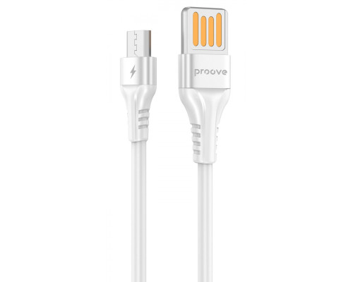 Кабель Proove Double Way Silicone Micro USB 2.4A (1m) white