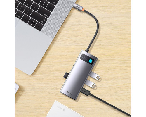 USB-Хаб Baseus Metal Gleam Series 4-in-1 (4xUSB3.0) gray