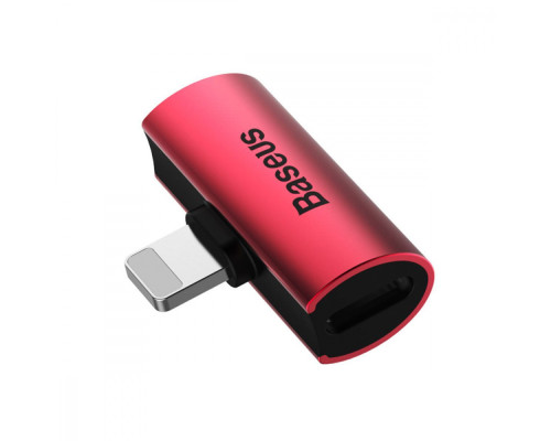 Перехідник AUX Baseus L46 Lightning to Lightning + Lightning red/black