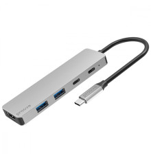 Type-C-Хаб Proove Iron Link 5 in 1 (2*Type-C + 2*USB3.0 + HDMI) silver 2001001957599 6901119737679