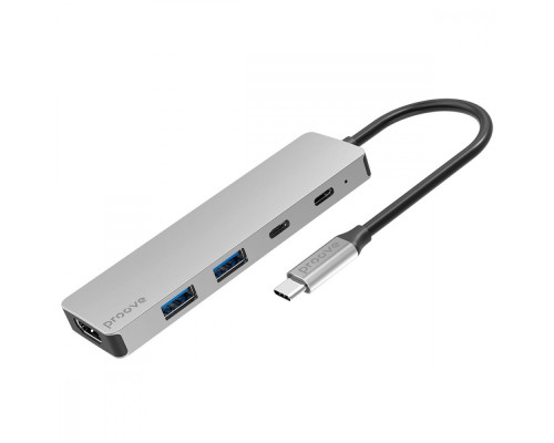 Type-C-Хаб Proove Iron Link 5 in 1 (2*Type-C + 2*USB3.0 + HDMI) silver 2001001957599 6901119737679