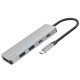 Type-C-Хаб Proove Iron Link 5 in 1 (2*Type-C + 2*USB3.0 + HDMI) silver 2001001957599 6901119737679