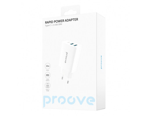 МЗП Proove Rapid 30W (2 USB + Type-C) white