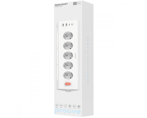 Мережевий фільтр Proove Prism Socket (5xAC + 2xType-C + 2xUSB) 1.6m white 2003000222562 6901119541115