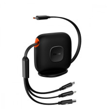 Кабель Baseus Traction Series Retractable 3-in-1 Fast Charging Type-C (Micro USB+Lightning+Type-C) 100W (1.7m) black