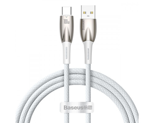 Кабель Baseus Glimmer Series Fast Charging Type-C 100W (1m) white 2001000810642 6932172617981