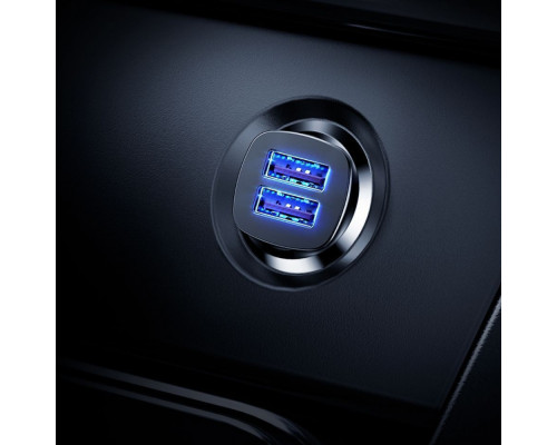 АЗП Baseus Square Metal QC 3.0 30W 2USB silver