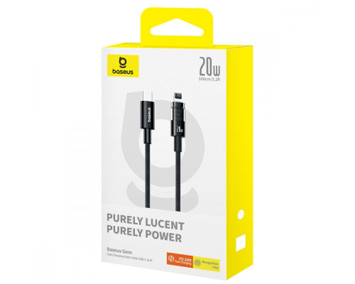 Кабель Baseus Gem Fast-Charging Data Cable Type-C to Lightning 20W 2m black 2003000172607 6932172658922