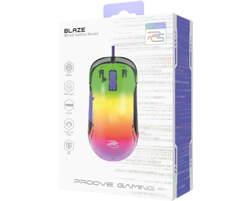 Дротова ігрова миша Proove Gaming Blaze white/purple 2003000329742 6901119651555
