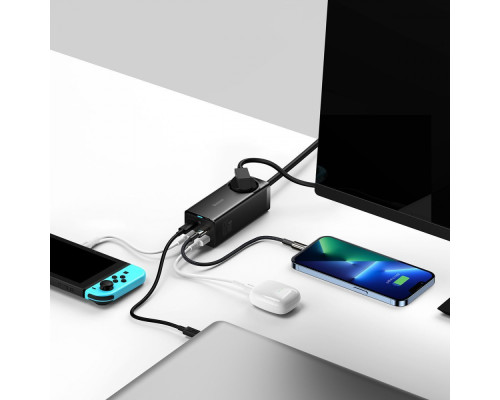 Мережевий фільтр Baseus GaN3 Pro Desktop Powerstrip 65W (2xType-C + 2xUSB + AC(EU)) black 2001000600731 6932172610241