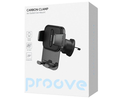 Автомобільний тримач Proove Carbon Clamp Air Outlet Car Mount black 2003000298789 6901114621188