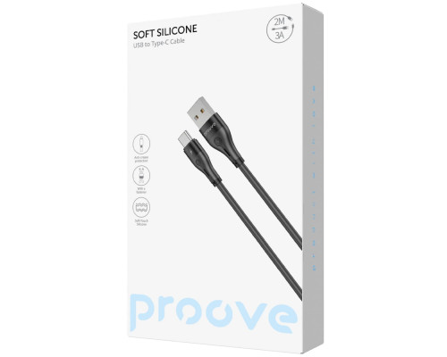 Кабель Proove Soft Silicone USB to Type-C 3A (2m) white 2003000253528 6901118413697