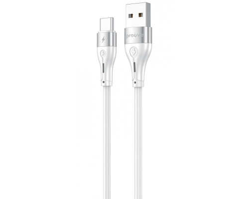 Кабель Proove Soft Silicone USB to Type-C 3A (2m) white 2003000253528 6901118413697