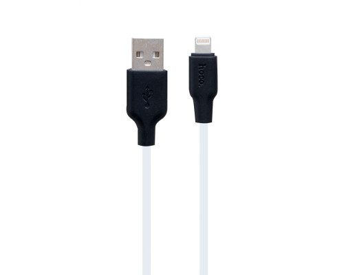 Кабель USB Hoco X21 Plus Silicone Lightning Колір Чорно-Синій 6931474711830