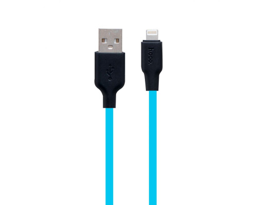 Кабель USB Hoco X21 Plus Silicone Lightning Колір Чорно-Синій 6931474711830