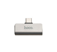 Перехідник Hoco LS26 Type-C 2in1 Audio Converter Колір Сталевий 6931474705884