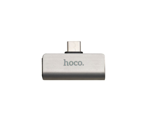 Перехідник Hoco LS26 Type-C 2in1 Audio Converter Колір Сталевий 6931474705884