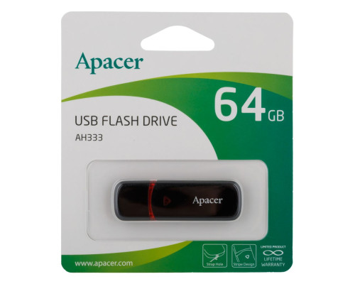 USB флеш-накопичувач Apacer AH333 64gb Колір Чорний