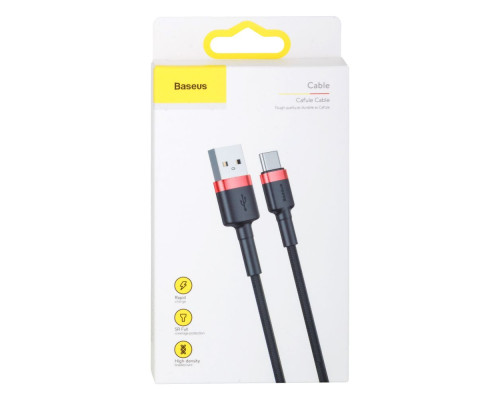 Кабель USB Baseus USB to Type-C 2A 3m CATKLF-U Колір Червоно-Чорний, 91