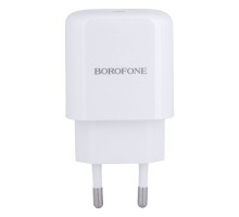 Мережевий Зарядний Пристрій Borofone BN3 Premium PD 20W QC3.0 Колір Бiлий 6931474748065