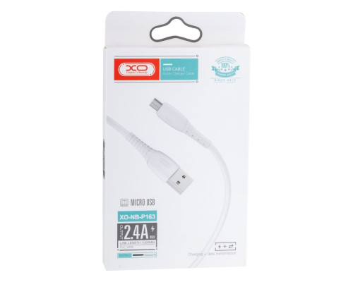 Кабель USB XO NB-P163 2.4A USB Micro Колір Бiлий