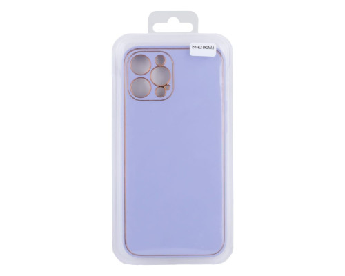 Чохол Leather Gold with Frame without Logo для iPhone 12 Pro Max Колір 15, Lilac