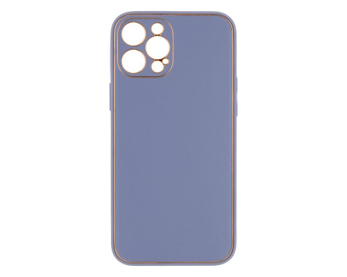 Чохол Leather Gold with Frame without Logo для iPhone 12 Pro Max Колір 15, Lilac