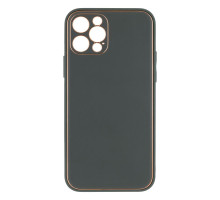 Чохол Leather Gold with Frame without Logo для iPhone 12 Pro Колір 11, Navy Green 2020000264354