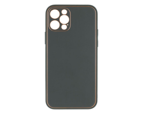 Чохол Leather Gold with Frame without Logo для iPhone 12 Pro Колір 11, Navy Green 2020000264354