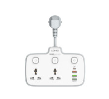 Мережевий Подовжувач LDNIO SC2413 2 universal ports /1 PD/1 QC/2 auto ID Колір Білий 6933138691991