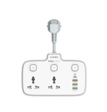 Мережевий Подовжувач LDNIO SC2413 2 universal ports /1 PD/1 QC/2 auto ID Колір Білий 6933138691991