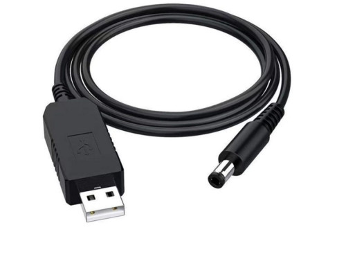 Кабель USB to DC для роутера з 5v на 9v 0.6A 5.5х2.1 mm Колір Чорний