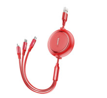 Кабель Baseus Golden Loop 3-in-1 USB to Micro / Lightning / Type-C 3.5A 1.2m CAMLT-JH Колір Червоний, 09 6953156295711