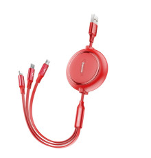 Кабель Baseus Golden Loop 3-in-1 USB to Micro / Lightning / Type-C 3.5A 1.2m CAMLT-JH Колір Червоний, 09 6953156295711