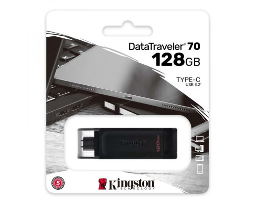 USB флеш-накопичувач 3.2 Kingston DataTraveler 70 128gb Колір Чорний