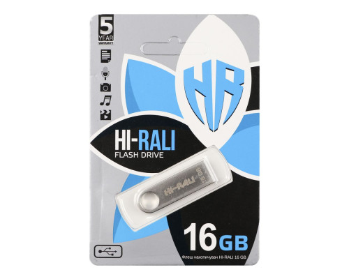 USB флеш-накопичувач Hi-Rali Shuttle 16gb Колір Сталевий 1931472583779