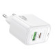 Мережевий Зарядний Пристрій Borofone BAS44A 1USB-C/1USB PD/QC 20W Колір Бiлий 6941991113840 ma35137_3345028