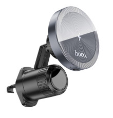 Автотримач Hoco HW6 Vision Metal Magnetic Wireless 15W Колір Сiрий 6942007606622