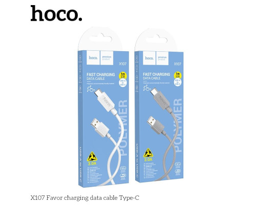 Кабель USB Hoco X107 Type-C 3A Колір Бiлий 6942007626309