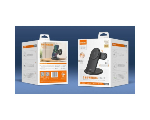Бездротовий Зарядний Пристрій LDNIO WL02 5in1 25.5W For iWatch Колір Чорний 6933138602416 ma38239_3667937