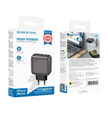 Мережевий Зарядний Пристрій Borofone BAS56A 2USB-C/1USB QC/PD 45W GAN Колір Чорний 6941991116261 ma35784_3605189