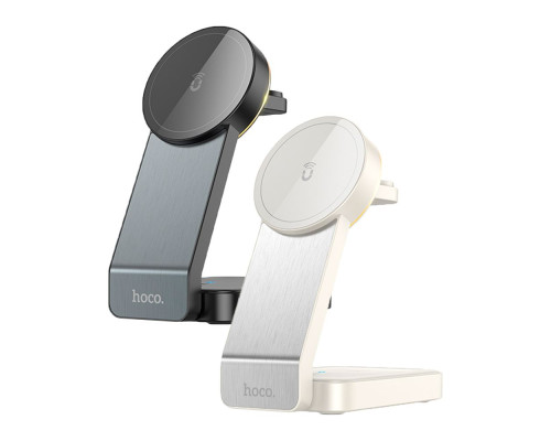 Бездротовий Зарядний Пристрій Hoco CQ3 3-in-1 Magnetic 15W IP Version Колір Молочно-білий 6942007602341 ma32370_2917284