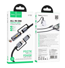 Кабель USB Hoco U138 USB-C/iP to USB-C/Cigarette Lighter 1.2m Колір Чорний 6942007638982 ma35995_3605953